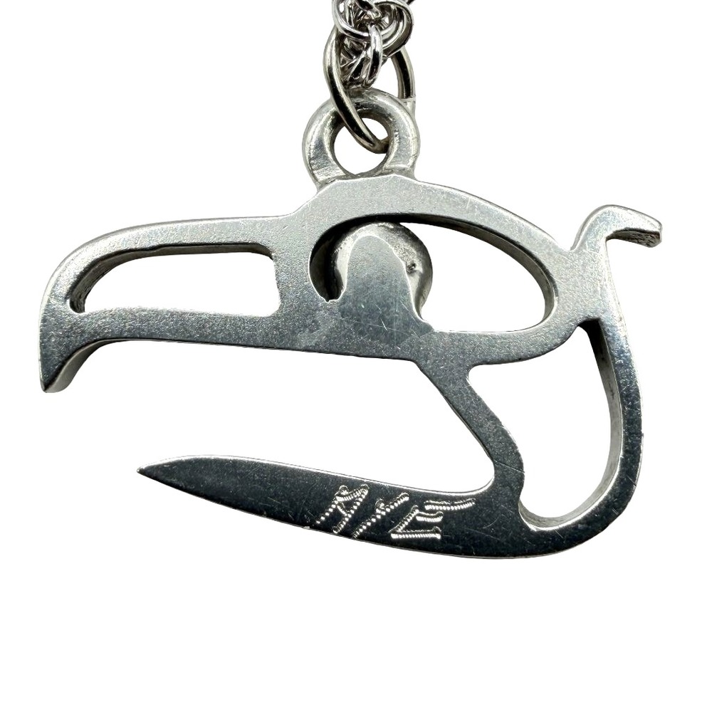 Vintage Silver Tone Northwest Coast Style Raven Pendant Necklace Sterling Rope - Picture 7 of 8